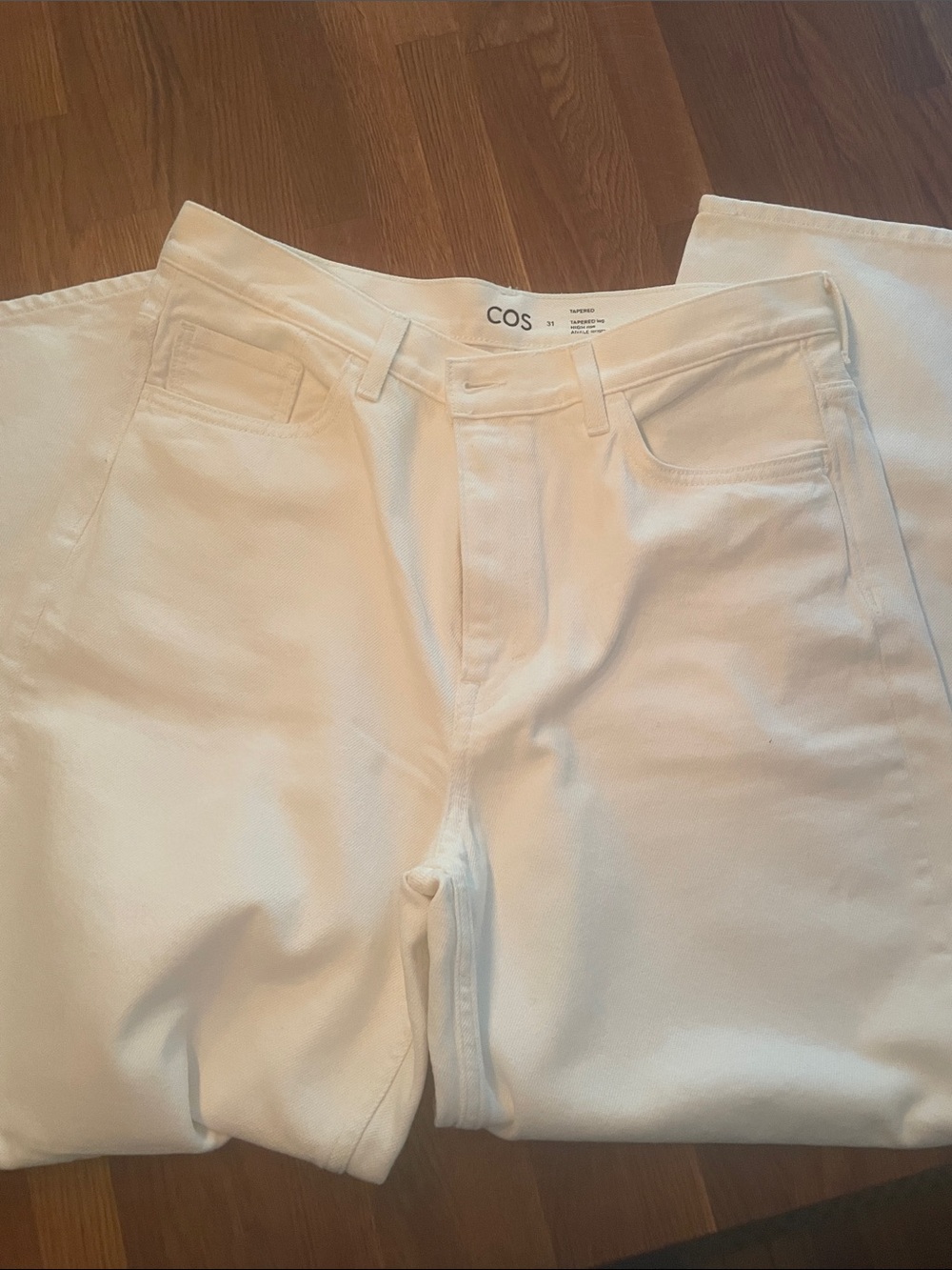 COS women’s Cream Tapered leg Jeans